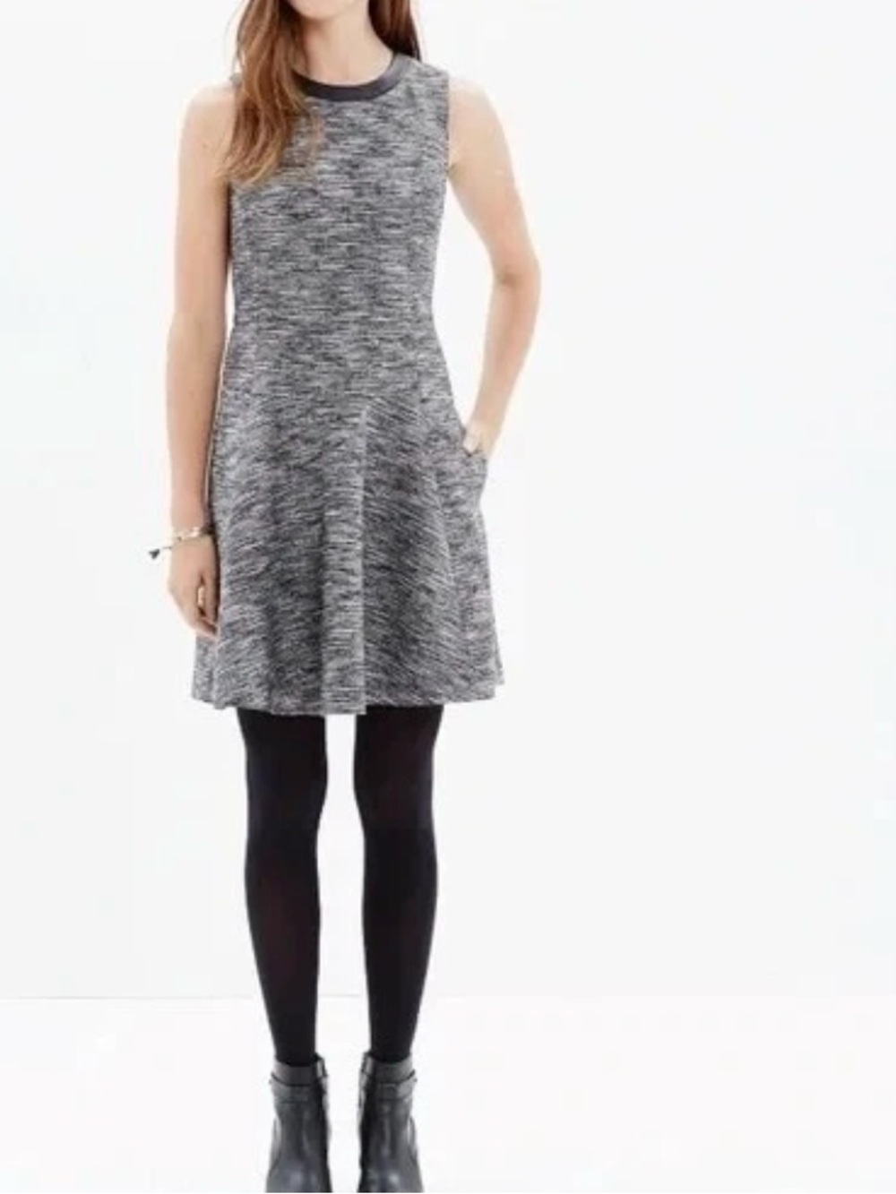 Madewell Anywhere Dress in Tweed Fit And Flare Gray Size 0